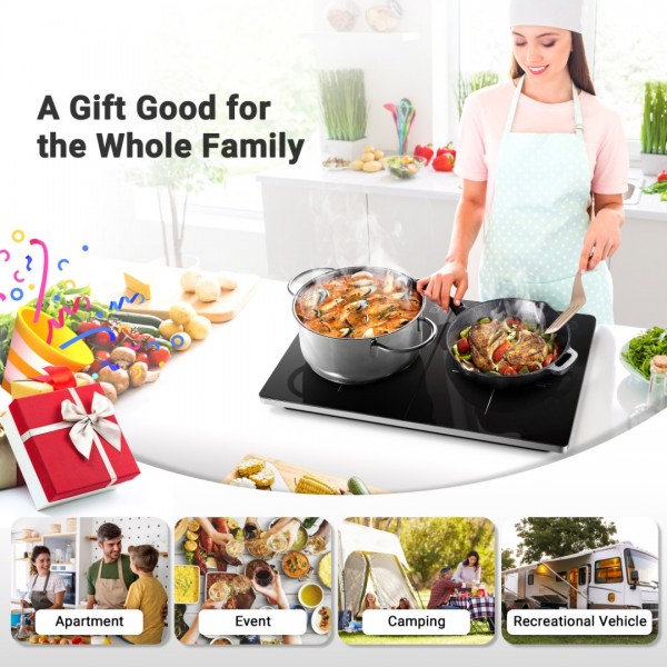 S16 Sunmaki Portable Double Induction Cooktop 1800W Induction Cooker