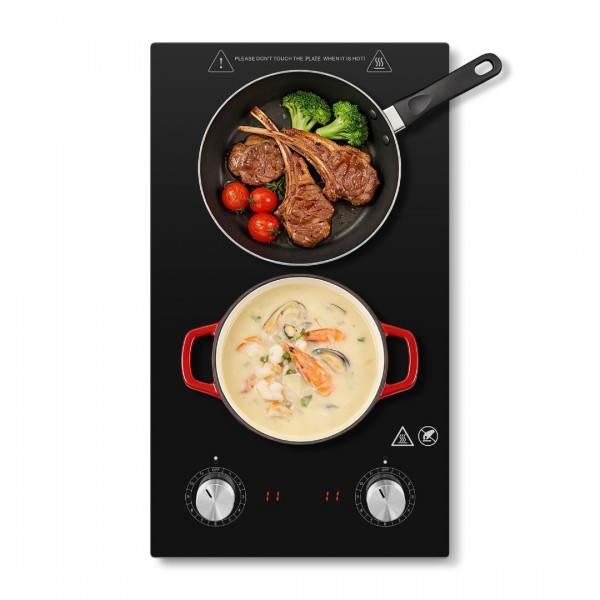 Sunmaki 2 Burner Electric Cooktop 1800W Portable E...