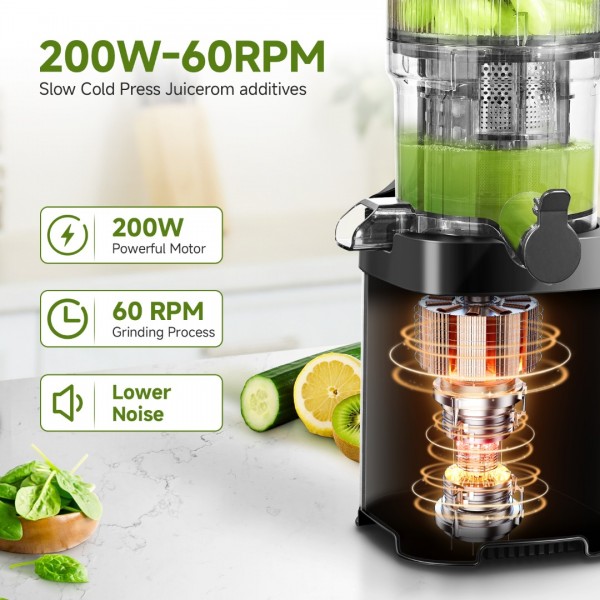 Sunmaki Juicer Machines 5.2" Large Feed Chute for Whole Fruits & Vegetables