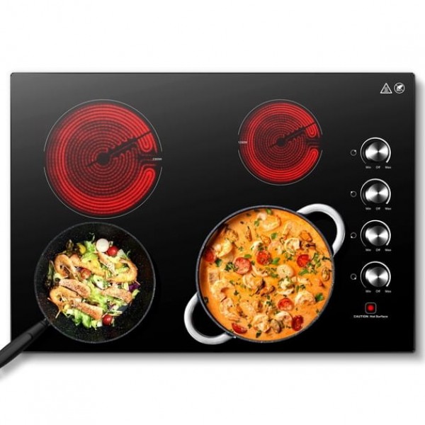 30 Inch Electric Cooktop 4 Burners, Sumaki Built-i...